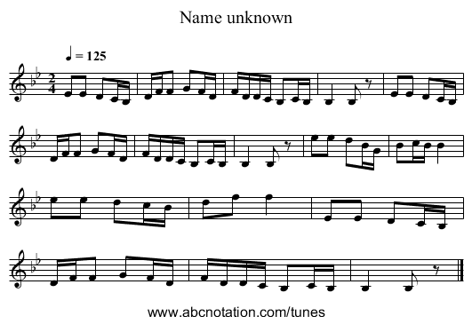 Name unknown - staff notation