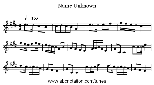 Name Unknown - staff notation