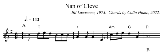 Nan of Cleve - staff notation
