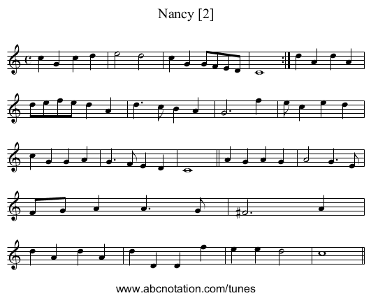 Nancy [2] - staff notation