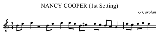 NANCY COOPER (1st Setting) - staff notation