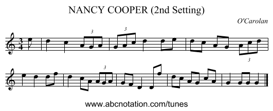 NANCY COOPER (2nd Setting) - staff notation