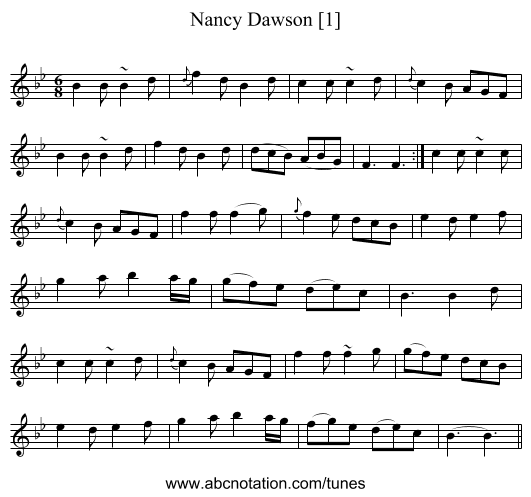 Nancy Dawson [1] - staff notation