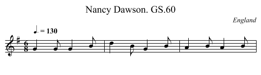Nancy Dawson. GS.60 - staff notation