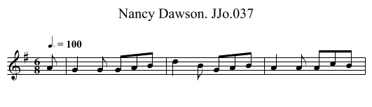 Nancy Dawson. JJo.037 - staff notation