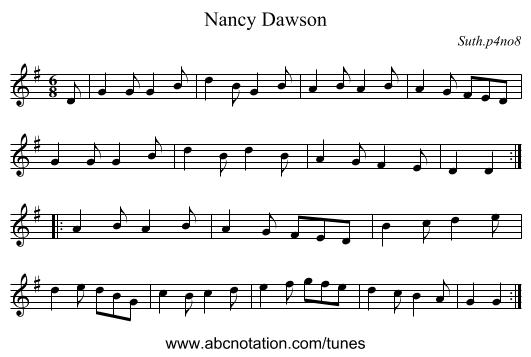 Nancy Dawson - staff notation