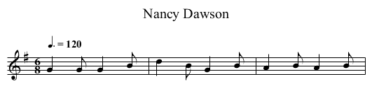 Nancy Dawson - staff notation