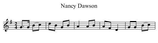 Nancy Dawson - staff notation