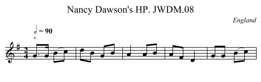 Nancy Dawson's HP. JWDM.08 - staff notation