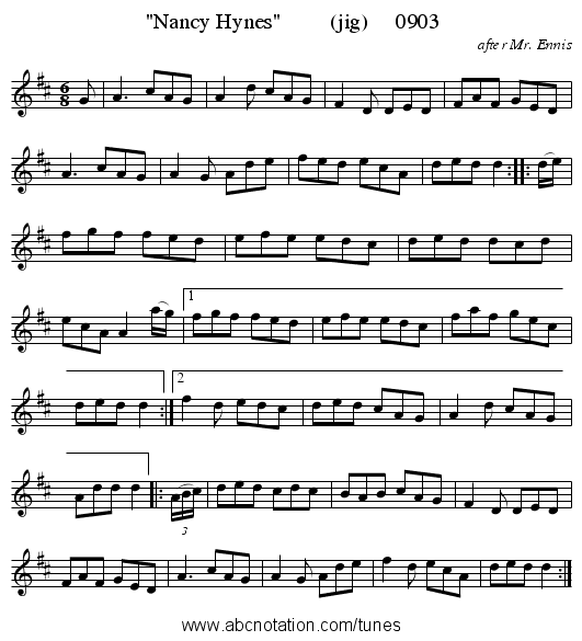 Nancy Hynes         (jig)     0903 - staff notation