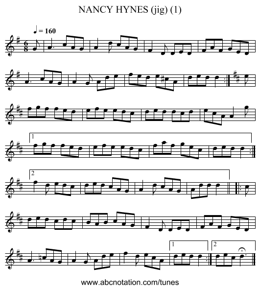 NANCY HYNES (jig) (1) - staff notation