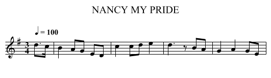NANCY MY PRIDE - staff notation
