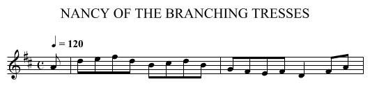 NANCY OF THE BRANCHING TRESSES - staff notation