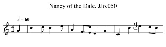 Nancy of the Dale. JJo.050 - staff notation