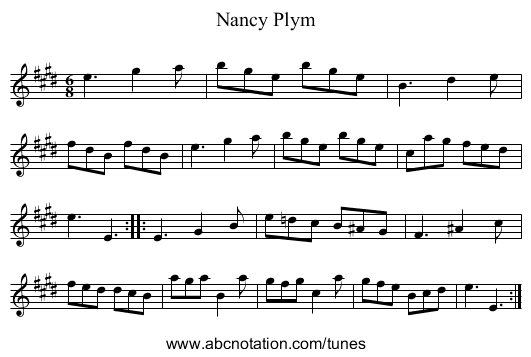 Nancy Plym - staff notation