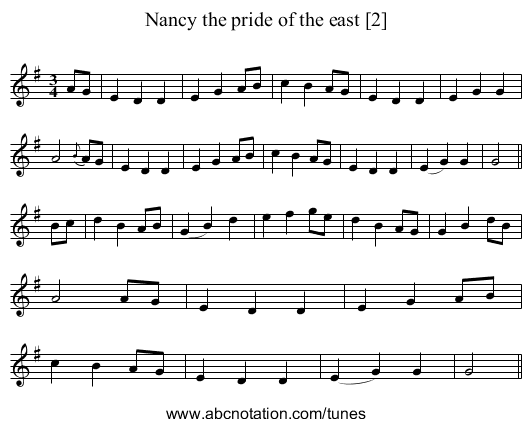 Nancy the pride of the east [2] - staff notation