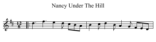 Nancy Under The Hill - staff notation