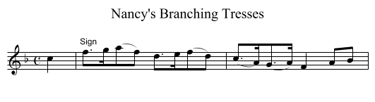 Nancy's Branching Tresses - staff notation