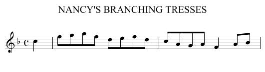 NANCY'S BRANCHING TRESSES - staff notation