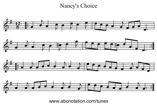 Nancy's Choice - staff notation