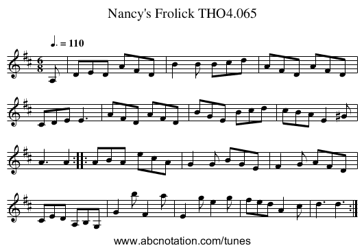 Nancy's Frolick THO4.065 - staff notation