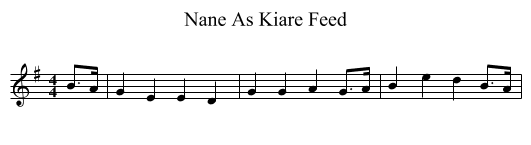 Nane As Kiare Feed - staff notation