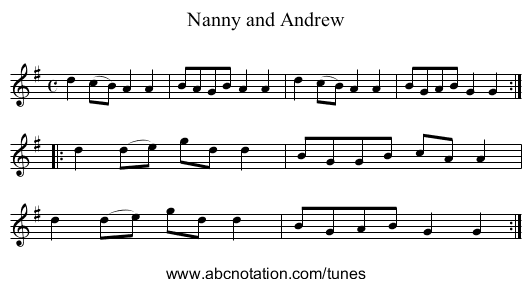 Nanny and Andrew - staff notation