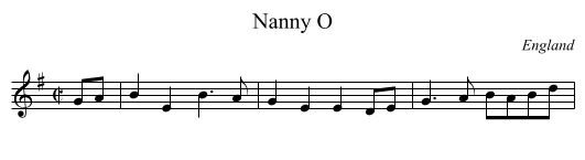 Nanny O - staff notation