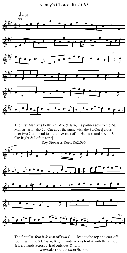 Nanny's Choice. Ru2.065 - staff notation