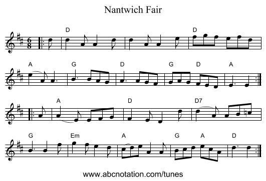 Nantwich Fair - staff notation