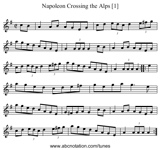 Napoleon Crossing the Alps [1] - staff notation