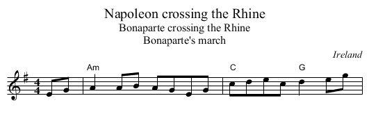 Napoleon crossing the Rhine - staff notation