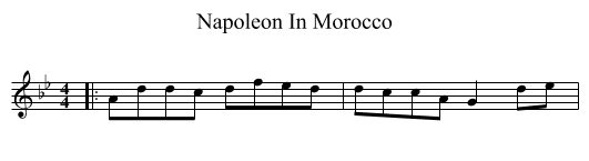 Napoleon In Morocco - staff notation