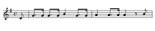 Napoleon med sin h&aelig;r - staff notation