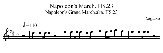 Napoleon's March. HS.23 - staff notation