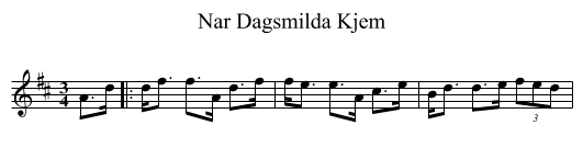 Nar Dagsmilda Kjem - staff notation
