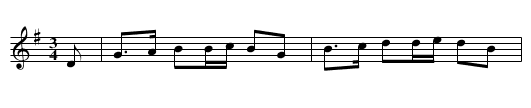 N&auml;r ja' gick &aring; fria' - staff notation