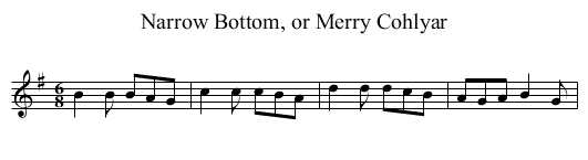 Narrow Bottom, or Merry Cohlyar - staff notation