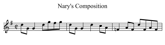 Nary's Composition - staff notation