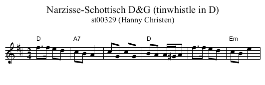 Narzisse-Schottisch D&G (tinwhistle in D) - staff notation