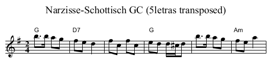 Narzisse-Schottisch GC (5letras transposed) - staff notation