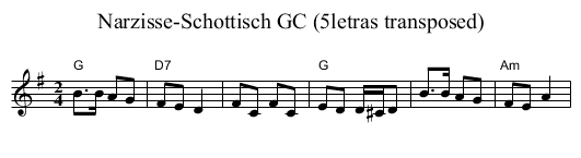 Narzisse-Schottisch GC (5letras transposed) - staff notation