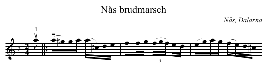 Nås brudmarsch - staff notation