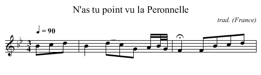 N'as tu point vu la Peronnelle - staff notation