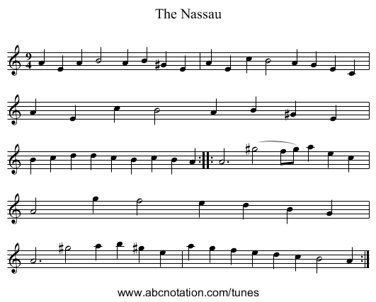 Nassau, The - staff notation