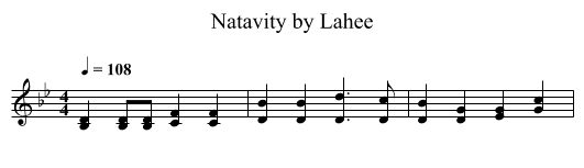 Natavity by Lahee - staff notation