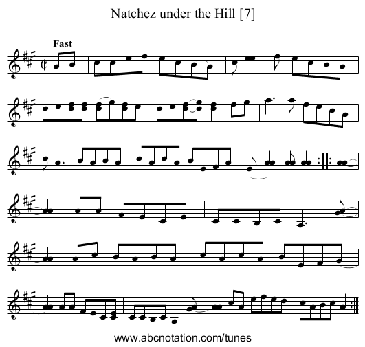 Natchez under the Hill [7] - staff notation