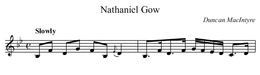 Nathaniel Gow - staff notation