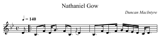 Nathaniel Gow - staff notation