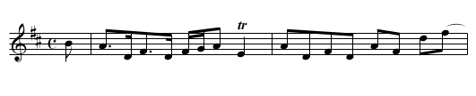 Nathaniel Gow's Compliments to Mr. Geo. Grant - staff notation